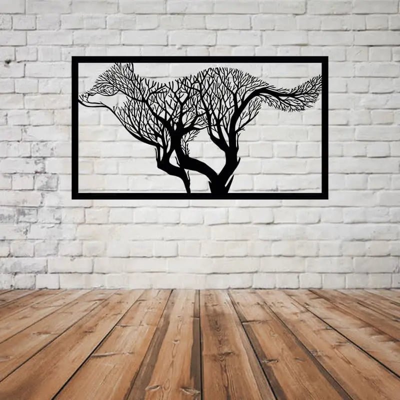 Loup arbre de vie en métal noir 123spa
