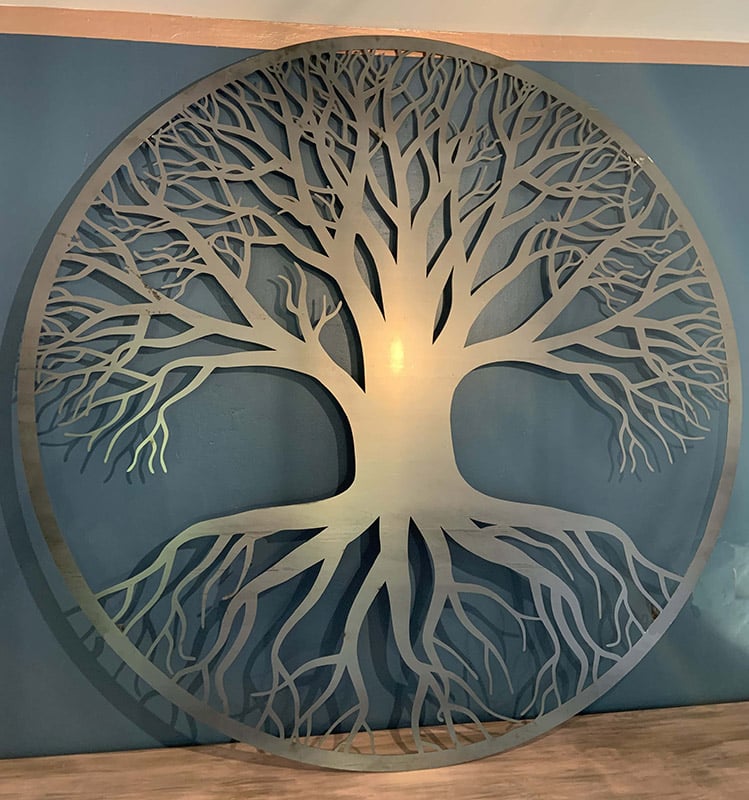 Arbre de vie en acier brut 123spa