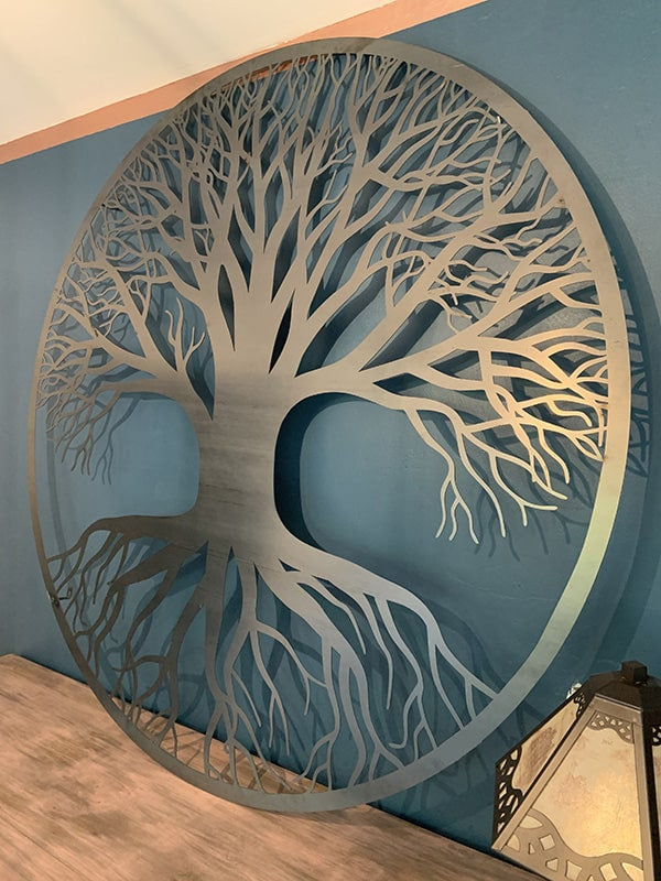 Arbre de vie en acier brut 123spa