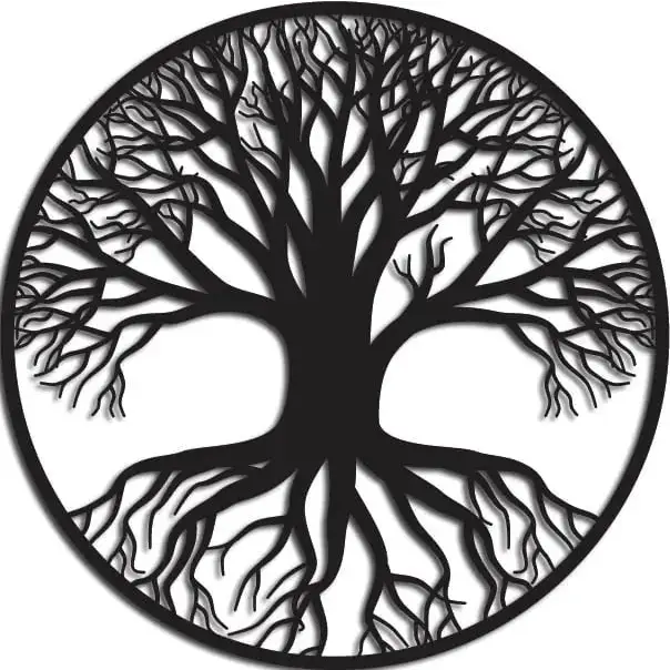 Arbre de vie en acier noir mat 123spa