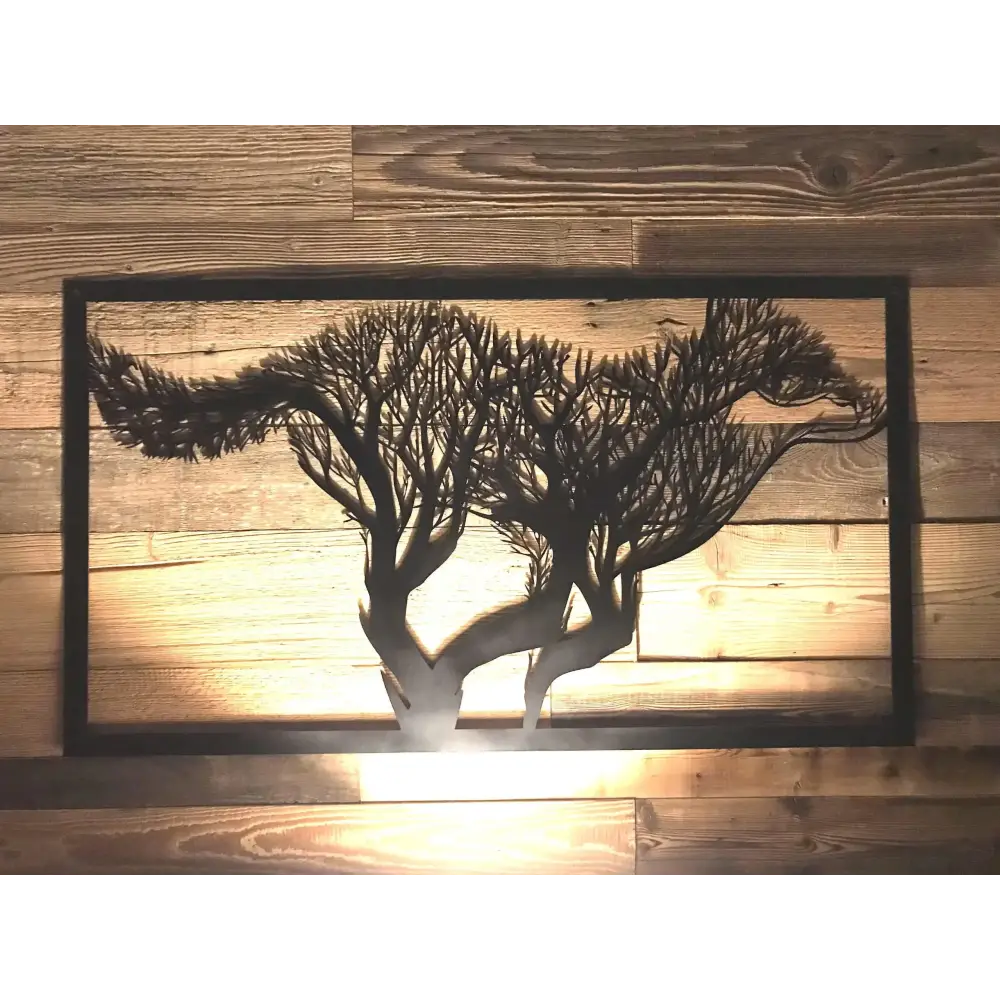 Loup arbre de vie en métal noir 123spa