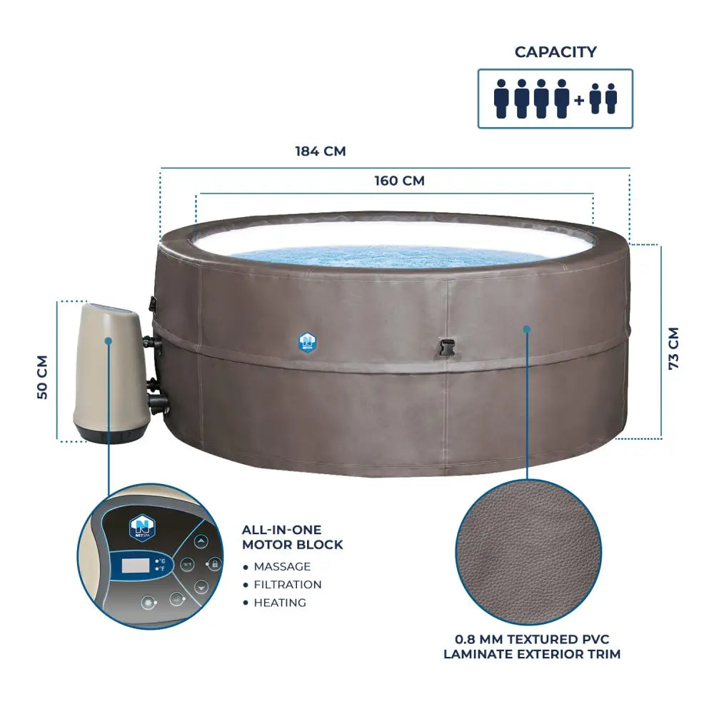 Spa semi-rigide Netspa VITA PREMIUM 6 personnes avec mobilier 123spa