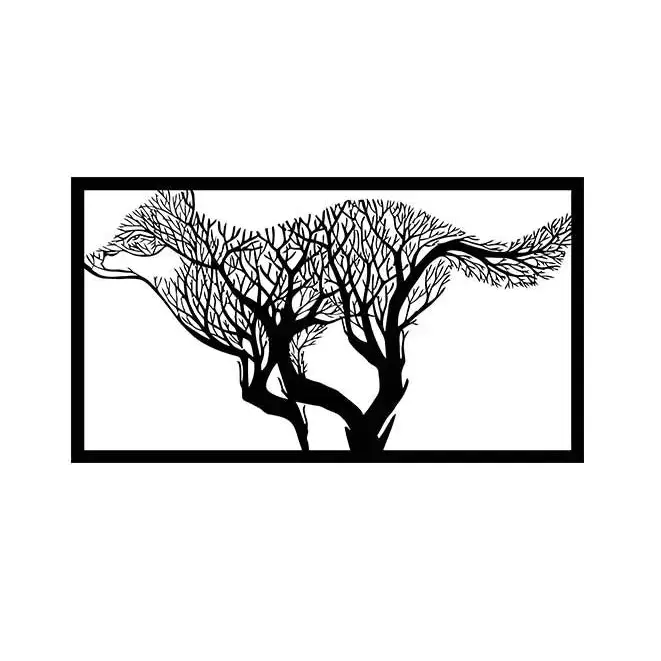 Loup arbre de vie en métal noir  123spa