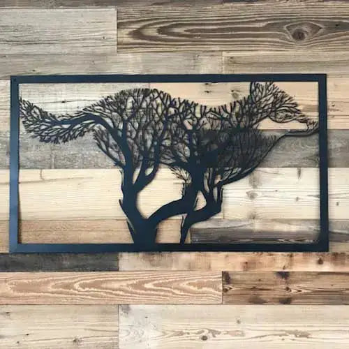 Loup arbre de vie en métal noir  123spa