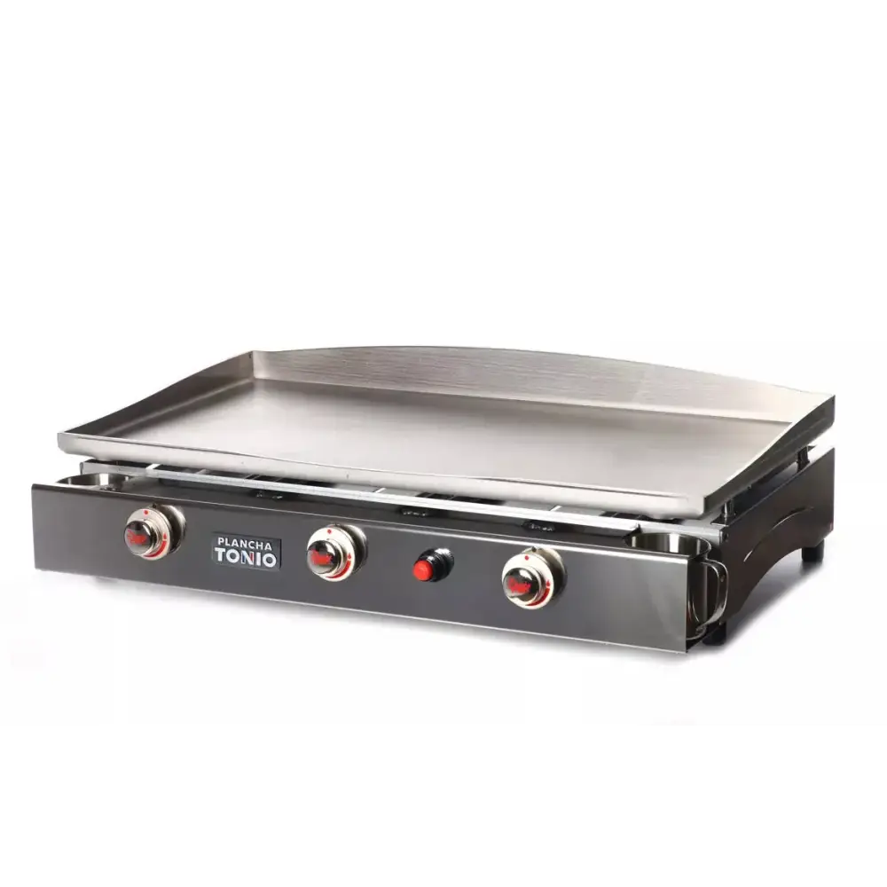 PLANCHA GAZ 3 FEUX LAGOA TOUT INOX  123spa