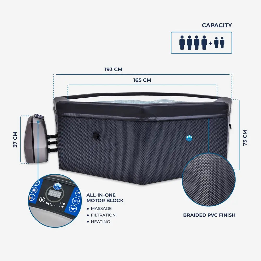 Spa semi-rigide Netspa OCTOPUS 4/6 personnes  123spa